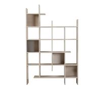 Deconation Grande Bibliothèque en Panneau Mélaminé Effet Grès 122 X 188 X 25,5 Cm