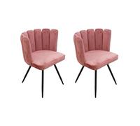 Deconation Lot De 2 Chaises Ariel Revêtement en Velours - Rose - Fauteuil Design