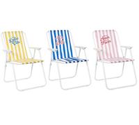 Deconation Lot De 3 Chaises Pliantes Extérieur Multicolore Rayures 44 X 52 X 75 Cm Gain De Place