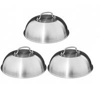 Deconation Lot De 3 Cloches De Cuisson Pour Plancha ø32 Cm - Inox - Couvercles Avec Poignée