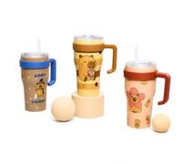Deconation Lot De 3 Mugs De Transport Mini Miami Capybara 60 vec Paille Compact Et Tendance
