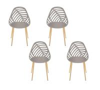 Deconation Lot De 4 Chaises D'extérieur Alameda - Taupe - Fauteuils De Jardin