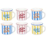 Deconation Lot De 6 Bougies Parfumées En Tasses Céramiques Réutilisables - Multicolores Dolce Vita