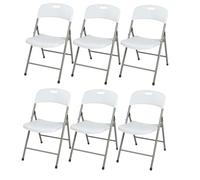 Deconation Lot De 6 Chaises Pliantes Blanches pour Réceptions - Structure Renforcée - Usage Intérieur/Extérieur