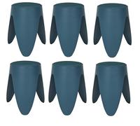 Deconation Lot De 6 Tabourets Légers Empilables en Plastique - Bleu Canard - D 30 X H 46 Cm - Gain De Place