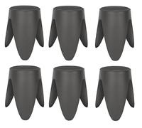 Deconation Lot De 6 Tabourets Légers Empilables en Plastique - Gris - D 30 X H 46 Cm - Gain De Place