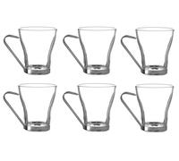 Deconation Lot De 6 Tasses En Verre Et Métal 20 Cl | Mugs Transparents Design - 6 X 20 Cl