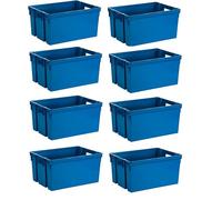 Deconation Lot De 8 Bacs Manutention 50 L Superposables Et Emboitables - Bacs De Rangement Idéal Logistique - Bleu