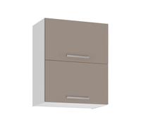 Deconation Meuble Haut Double De Cuisine Salma - Taupe/Blanc - L 60 X H 72 Cm
