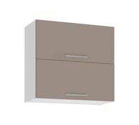 Deconation - Meuble Haut Double De Cuisine Salma - Taupe/Blanc - L 80 X H 72 Cm