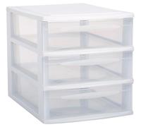 Deconation Module De Rangement Format A4 3 Tiroirs Avec Stop Tiroirs - Superposables - Blanc - Origine France