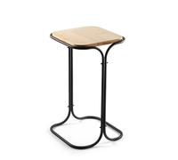 Deconation Table Basse D appoint en Bois Et Métal Noir Et Naturel 30 X 52 X 30 Cm