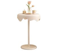Deconation Table D'appoint Design Effet Fondu | Bout De Canapé Ou Table De Chevet H 58 Cm X D 44 Cm | Blanc Crème Beige
