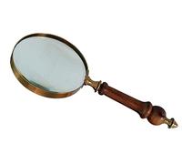 DECONOOR 10X loupe de Poche à poignée en Bois Antique loupe pour Livre de Lecture, Inspection, Marron