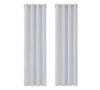 Deconovo Décoration Fenêtre Rideau Anti Bruit Tissu Opaque Blanc Pâle Gris