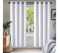 Deconovo Décoration Fenêtre Rideau Anti Bruit Tissu Opaque Blanc Pâle Gris