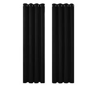 Deconovo Décoration Fenêtre Rideau Anti Bruit Tissu Opaque Noir