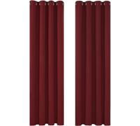 Deconovo Décoration Fenêtre Rideau Anti Bruit Tissu Opaque Rouge