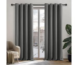 Deconovo Draperies Rideaux Isolation Thermique Rideau Court Gris Clair