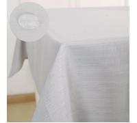 Deconovo Faux Linen Tablecloth Water Resistant Tablecloths Rectangular Wipeable Tablecloth for Children Grey 140x240cm(55x95in)