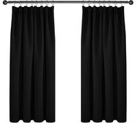 Deconovo Lot de 2 Rideaux de Porte Maison Intérieur Fenêtre L’h?tel Décoratif Isolant Thermique Anti Froid, Rideau Occultant Galon Fronceur Chambre Adult, 117x138cm, Halloween Noir