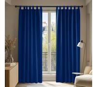 Deconovo Lot de 2 Rideaux Occultant Isolant Thermiques Anti Froid Rideau Salon à Pattes 140x290cm Bleu Roi