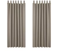 Deconovo Lot de 2 Rideaux Occultants à Pattes 140x175cm Isolant Thermique Anti Froid pour Velux Taupe