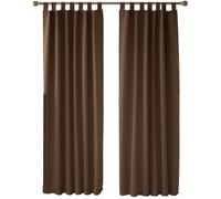 Deconovo Lot de 2 Rideaux Occultants à Pattes de Chambre 140x245cm Isolant Thermique Anti Froid Brun