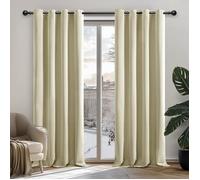 Deconovo Lot de 2 Rideaux Occultants Isolant Thermique Rideaux pour Salon et Chambre, 135x240 CM, Beige Foncé