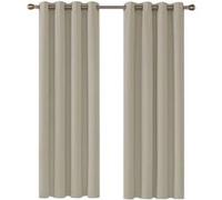 Deconovo Rideau Porte Fenetre Rideaux Thermique Anti Bruit Beige Foncé