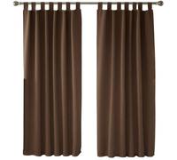 Deconovo Lot de 2 Rideaux Occultants Rideau Chambre à Pattes 140x175cm Isolant Thermique Anti Froid Brun