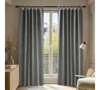 Deconovo Lot de 2 Rideaux occultants Rideau Salon Designe Moderne Rideau Chambre à Pattes 140x210cm Gris Clair