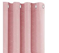 Deconovo Lot de 2 Rideaux Thermique Isolant Occultants a Oeillets avec Motif Argente, 117x183 CM, Rideaux Anti Froid pour Chambre Salon, Rose Corail