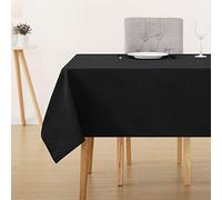 Deconovo Nappe Anti-tâche Imperméable de Salle à Manger 132x178cm Noir