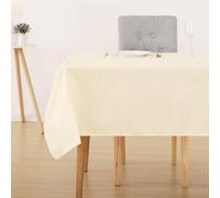 Deconovo Nappe Carrée Anti Tache Déperlante Lavable Soft Exterieur Beige | 137x200 cm, 1 pièce, Nappe De Table Lavable Soft, Tissu Effet Lin, Anti Tache, Decoration, pour Table Exterieur et Jardin