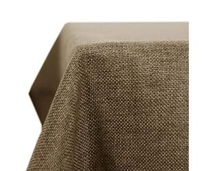 Deconovo Nappe Carrée Effet Lin Déperlante Anti Tache Lavable Taupe | 150x300 cm, 1 pièce, Nappe De Table Tissu, Décoration, Nappe Exterieur, pour Jardin, Terrasse, Cuisine et Pique Nique