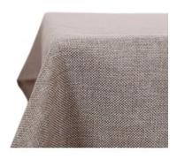 Deconovo Nappe Rectangulaire Anti Tache Effet Lin 150x150 cm, Imperméable Lavable, Nappe Extérieur pour Table Jardin, Salle à Manger, Cuisine, Mariage, Fête, Lin Clair