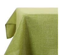 Deconovo Nappe de Table Imperméable Rectangulaire 140x250 cm Faux Lin Lavable en Machine Décoration Rectangle Vert