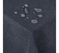 Deconovo Nappe de Table Rectangulaire en Effet Lin Imperméable 130x160cm Gris Foncé