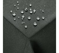 Deconovo Nappe de Tables Effet Lin Grossier Anti-tâche Imperméable, Extérieur Nappe de Restaurant, 130×130 CM, Gris Foncé