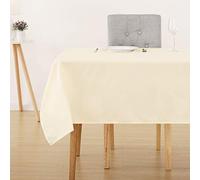 Deconovo Nappe de Tables Rectangulaire Anti-tâche Imperméable de Salle 132x178cm Beige Crème