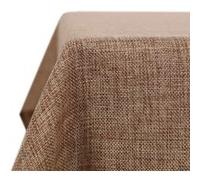 Deconovo Nappe Decoratif Imperméable de Salle à Manger Effet Lin 132x178cm Brun G
