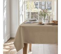 Deconovo Nappe Decoration Effet Lin Rectangulaire Impermeable Decoration de Table 130x220cm Taupe