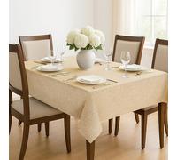 Deconovo Nappe Effet imperméable Nappe Restaurant Lavable en Machine Nappe Robuste pour Salon Protection de Table Lavable Facile d'entretien, 140x300 cm, Taupe, 1 pièce