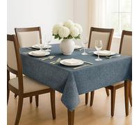 Deconovo Nappe Effet imperméable Nappe Restaurant Lavable en Machine Nappe Robuste pour Salon Protection de Table Lavable Facile d'entretien, 130x220 cm, Gris Bleu, 1 pièce