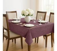 Deconovo Nappe Effet imperméable Nappe Restaurant Lavable en Machine Nappe Robuste pour Salon Protection de Table Lavable Facile d'entretien, 130x200 cm, Violet Rouge, 1 pièce