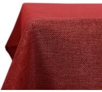 Deconovo Nappe Imperméable pour Table Rectangulaire Effet Lin 132x178cm Rouge