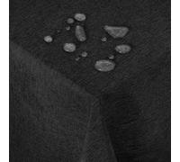 Deconovo Nappe Imperméable Rectangulaire Effet Lin pour Table de Jardin 130x280cm Noir