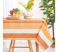 Deconovo Nappe Imperméable, Résistante à l'usure et aux Taches, Adaptée pour Restaurants et Jardins Extérieurs Orange et Mandarine 130×280