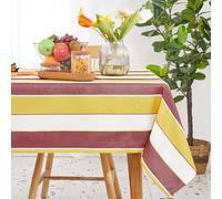Deconovo Nappe Imperméable, Résistante à l'usure et aux Taches, Adaptée pour Restaurants et Jardins Extérieurs Rouge et Jaune 140×200